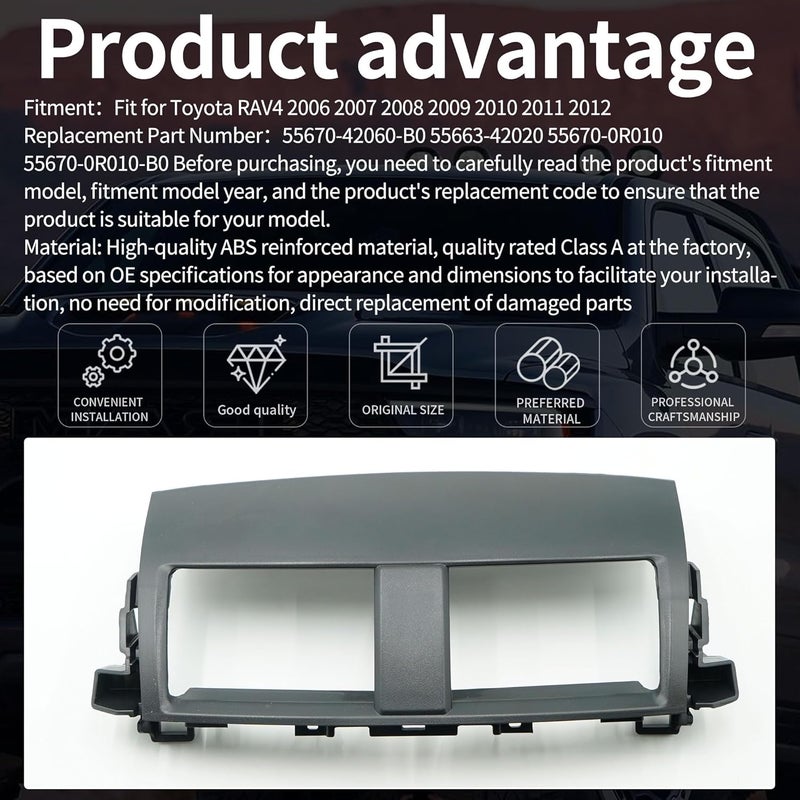 runfider Center Dash A/C Outlet Air Vent Panel Housings for Toyota RAV4 2006 2007 2008 2009 2010 2011 2012 Replaces 55670-42060-B0 55663-42020 55670-0R010 55670-0R010-B0 - Image 4